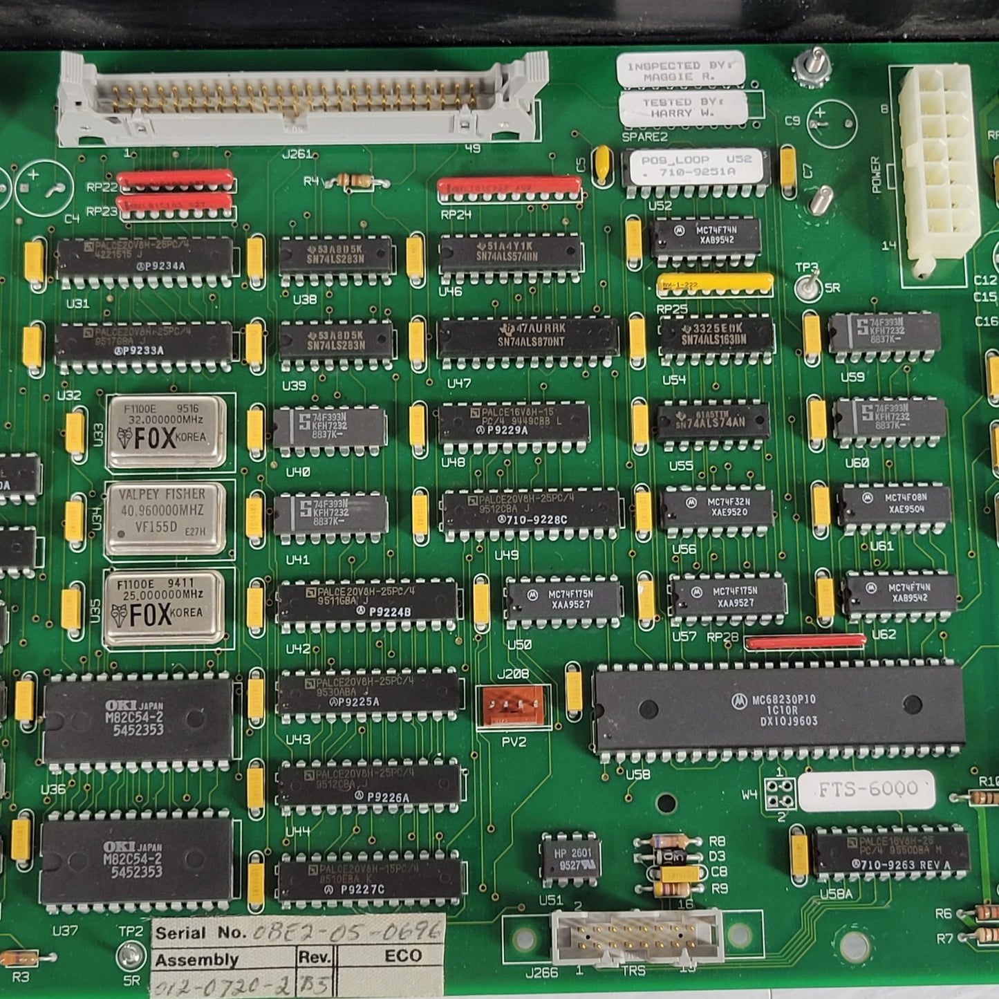 BIORAD 0120720 Rev. B1 From BioRad FTS-60A, OBE2 Digital Assembly Board
