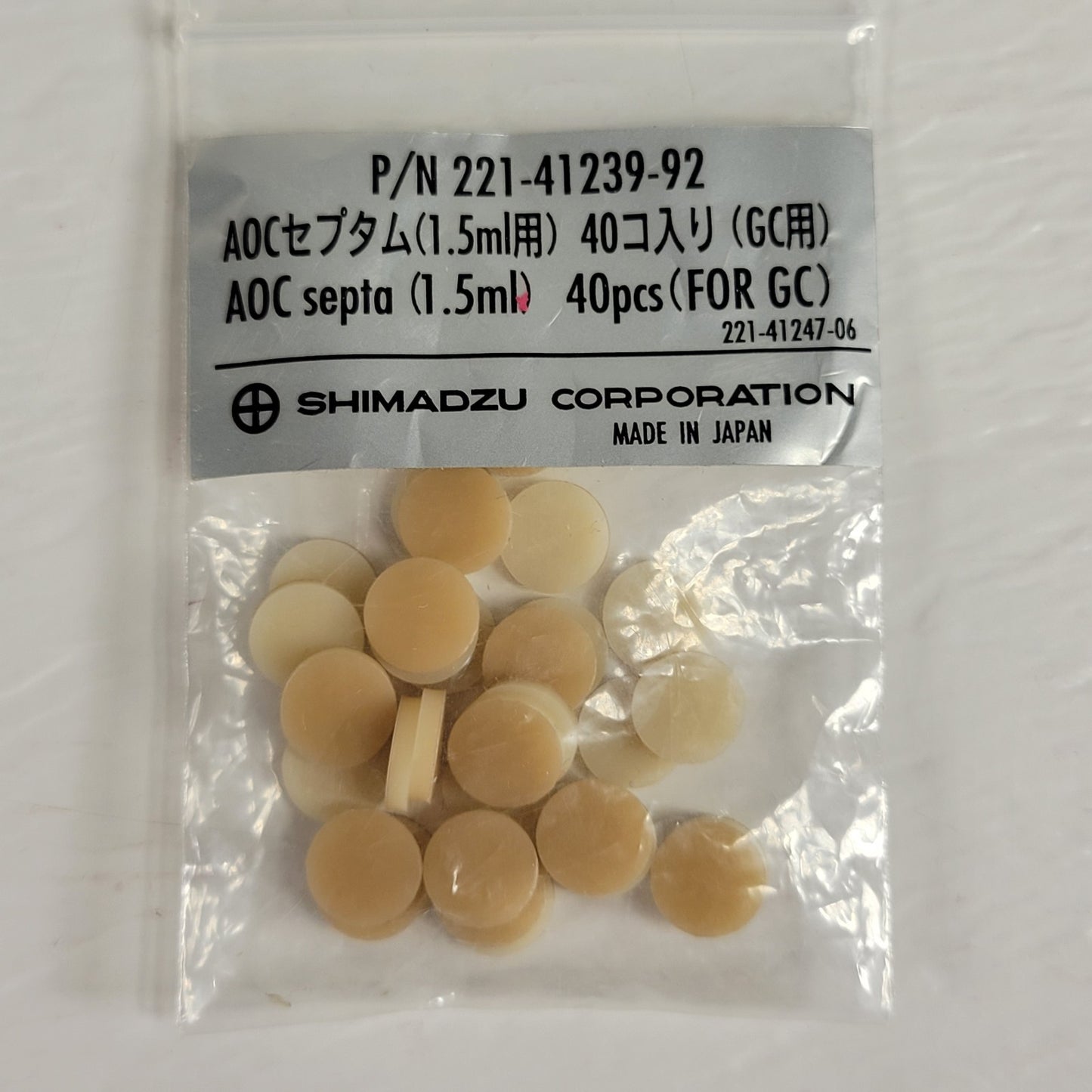 Shimadzu GC Vials Caps Septa 038-00165-06 220-90384-00 221-34271-92