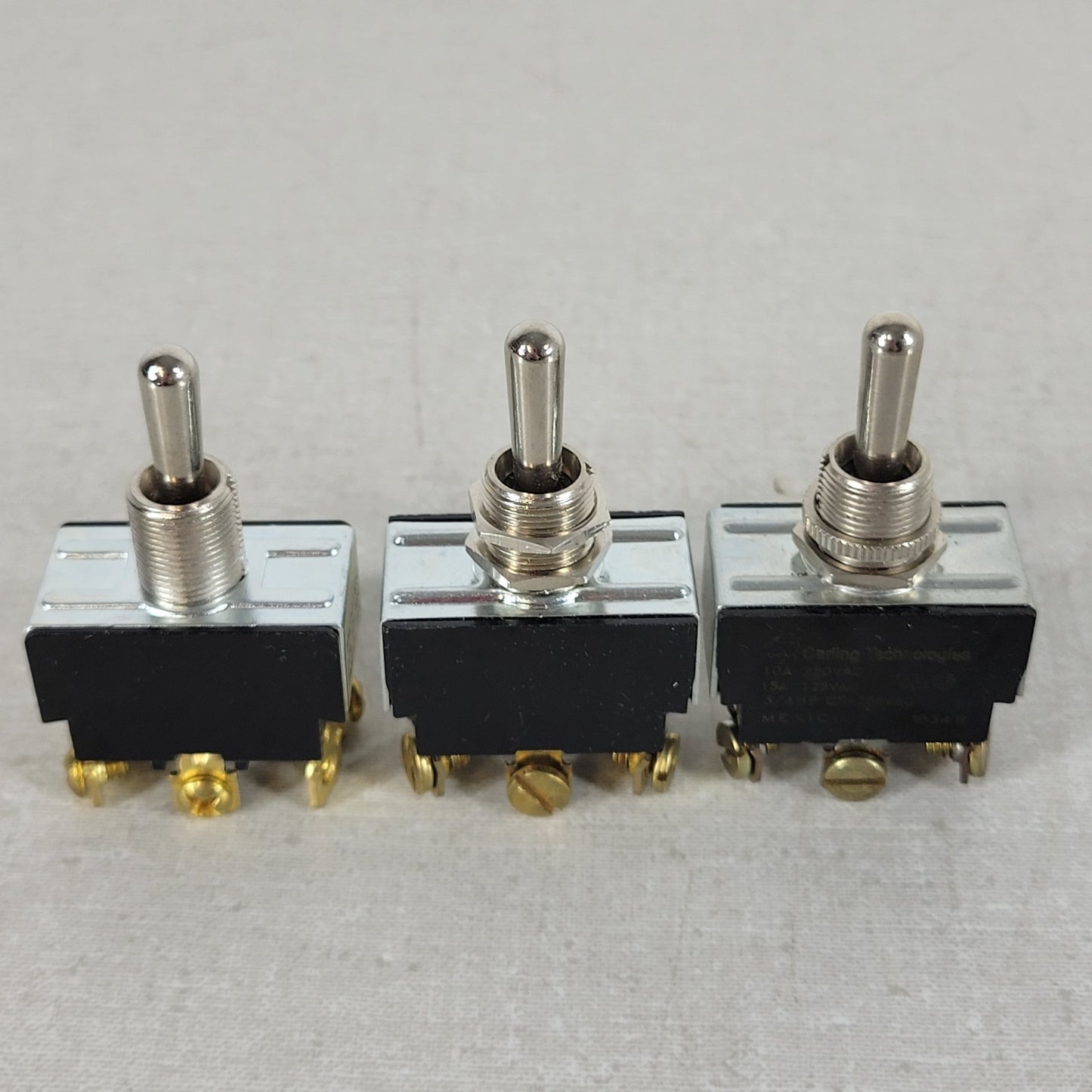 3 Units: Carling Technologies 1834R Toggle Switches 15A 125V 10A 250V 3/4HP