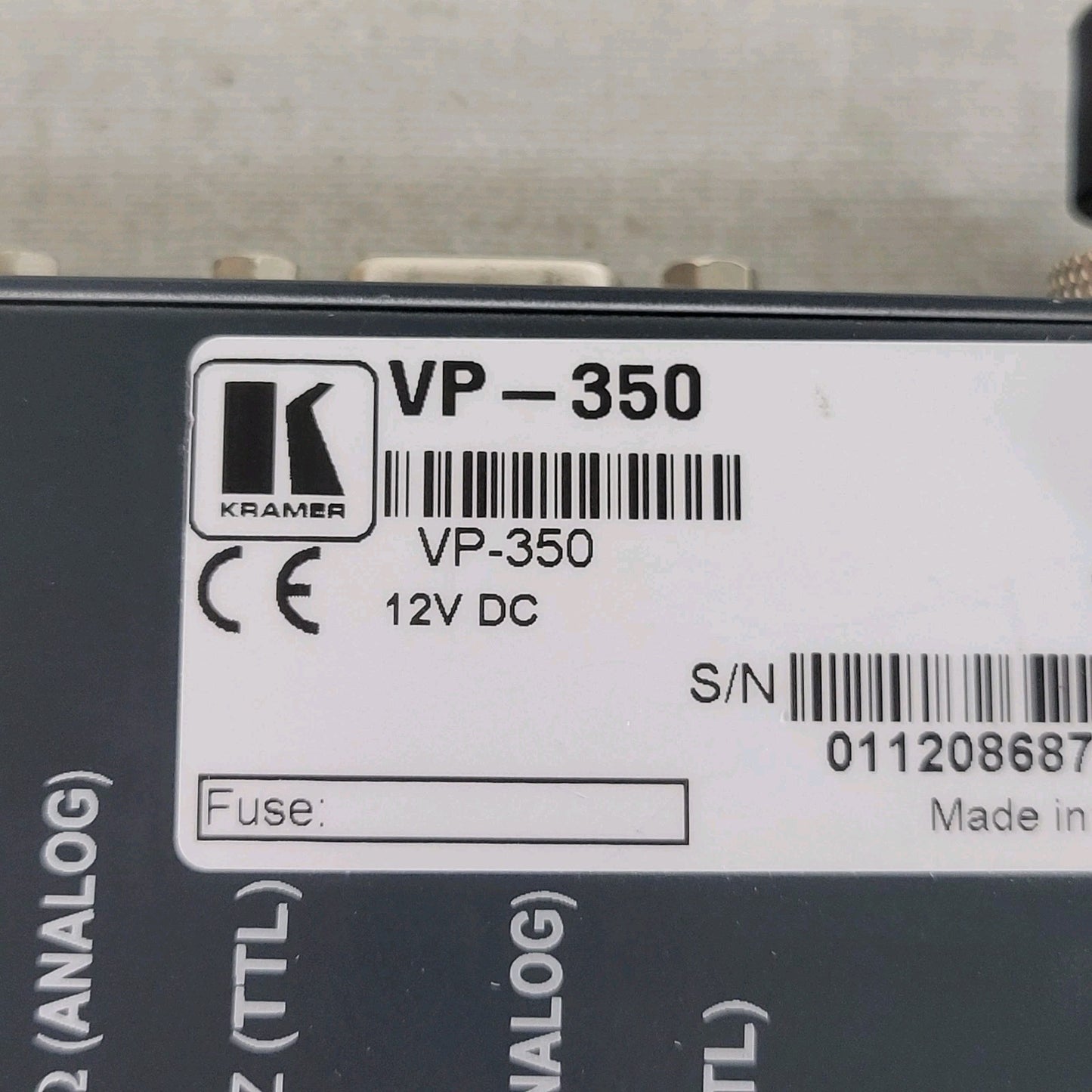 TESTED Kramer VP-350 1:3 UXGA VGA Distribution Amplifier 15-Pin
