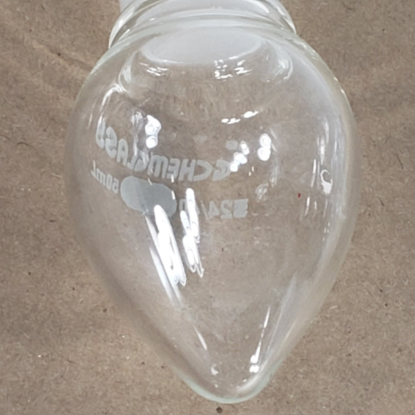 Chemglass CG-1554-01 50mL Glass Pear Shaped Heavy Boiling Flask 24/40 Set of 2