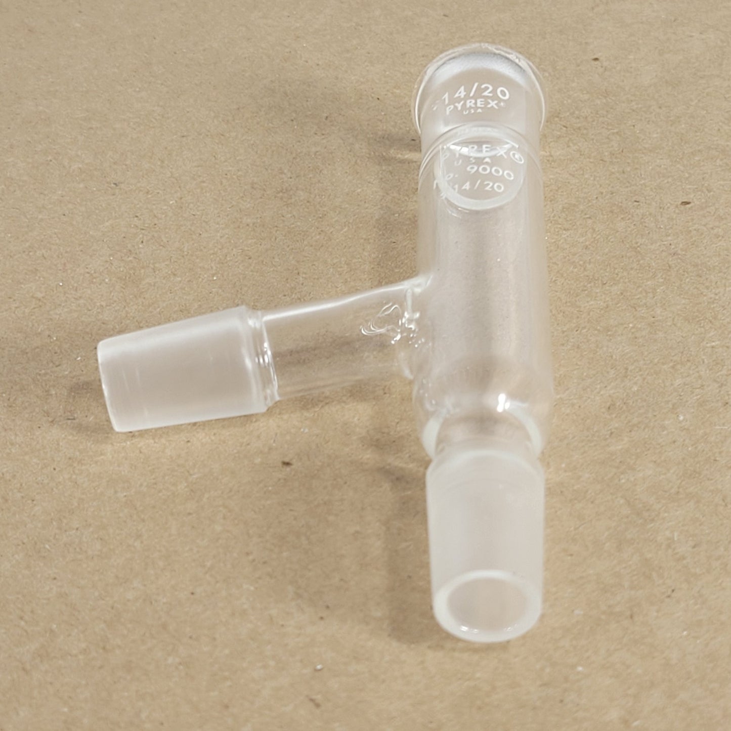 Set Of 2 Pyrex/Unbranded 9000 75° Angle 3-Way Connector 14/20 CN/SN Joints