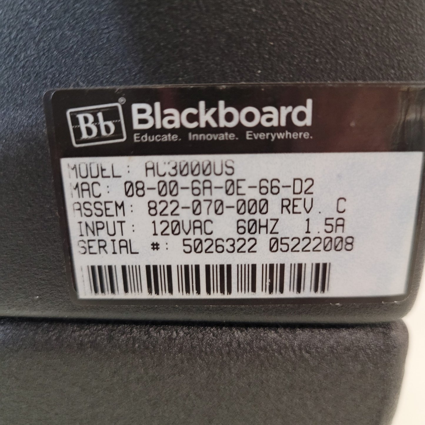 Blackboard Transact AC3000US PHIL Payment Kiosk Bill Acceptor Dispenser