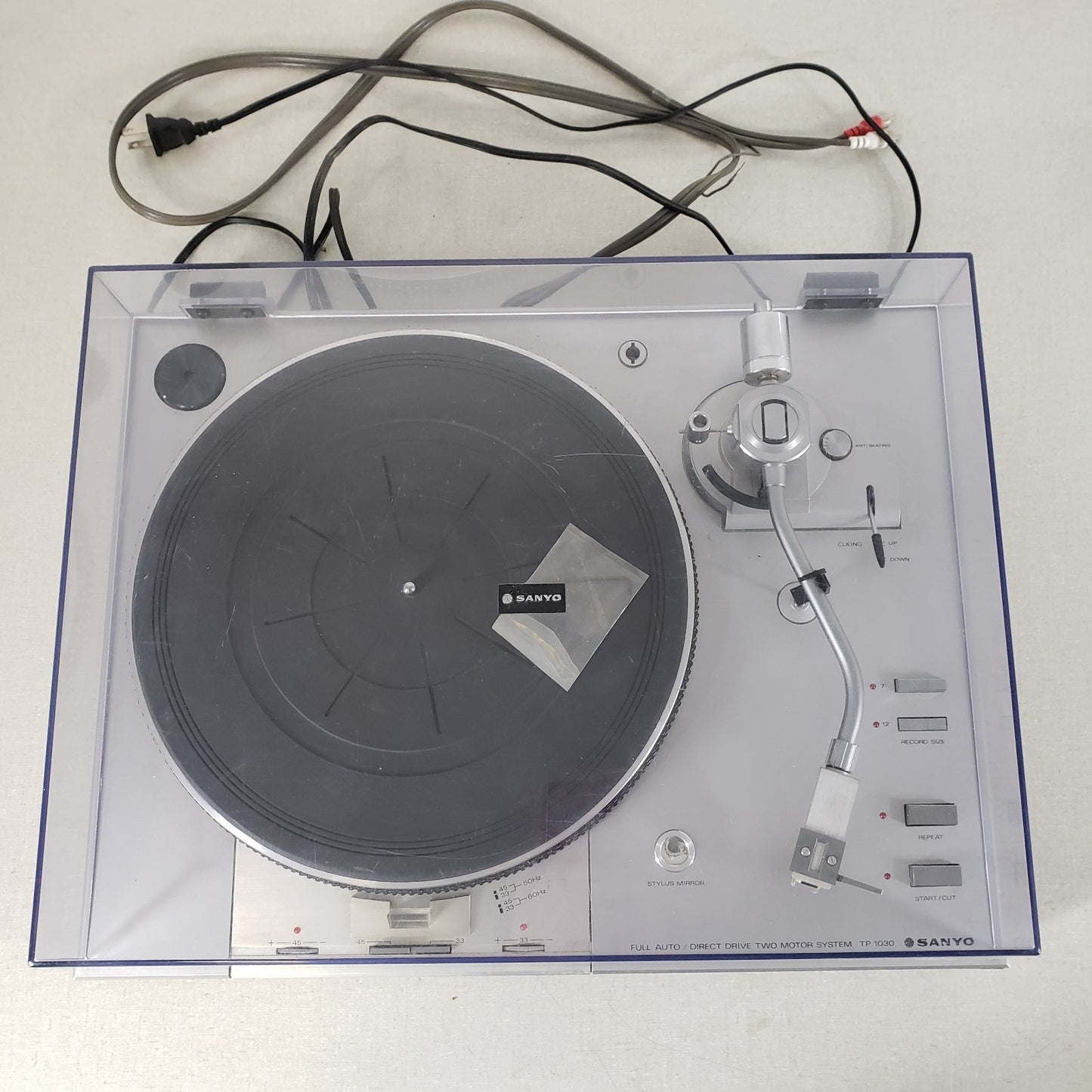 Sanyo TP-1030 Full Auto Direct Drive Turntable Record Player Tested 12W