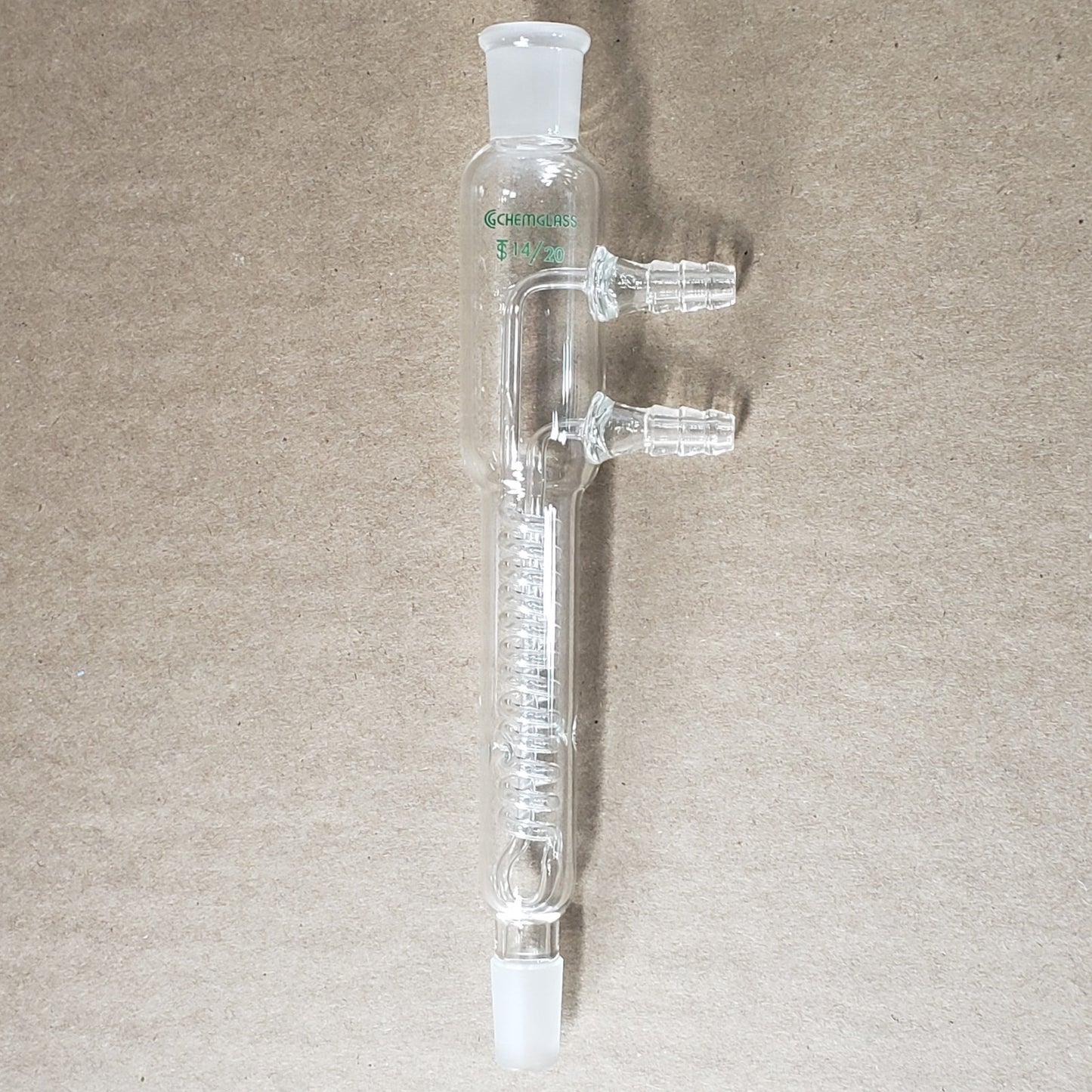 Chemglass CG-1213-14 Reflux Dimroth Coil Condenser with 14/20 Joints 100mm Coil
