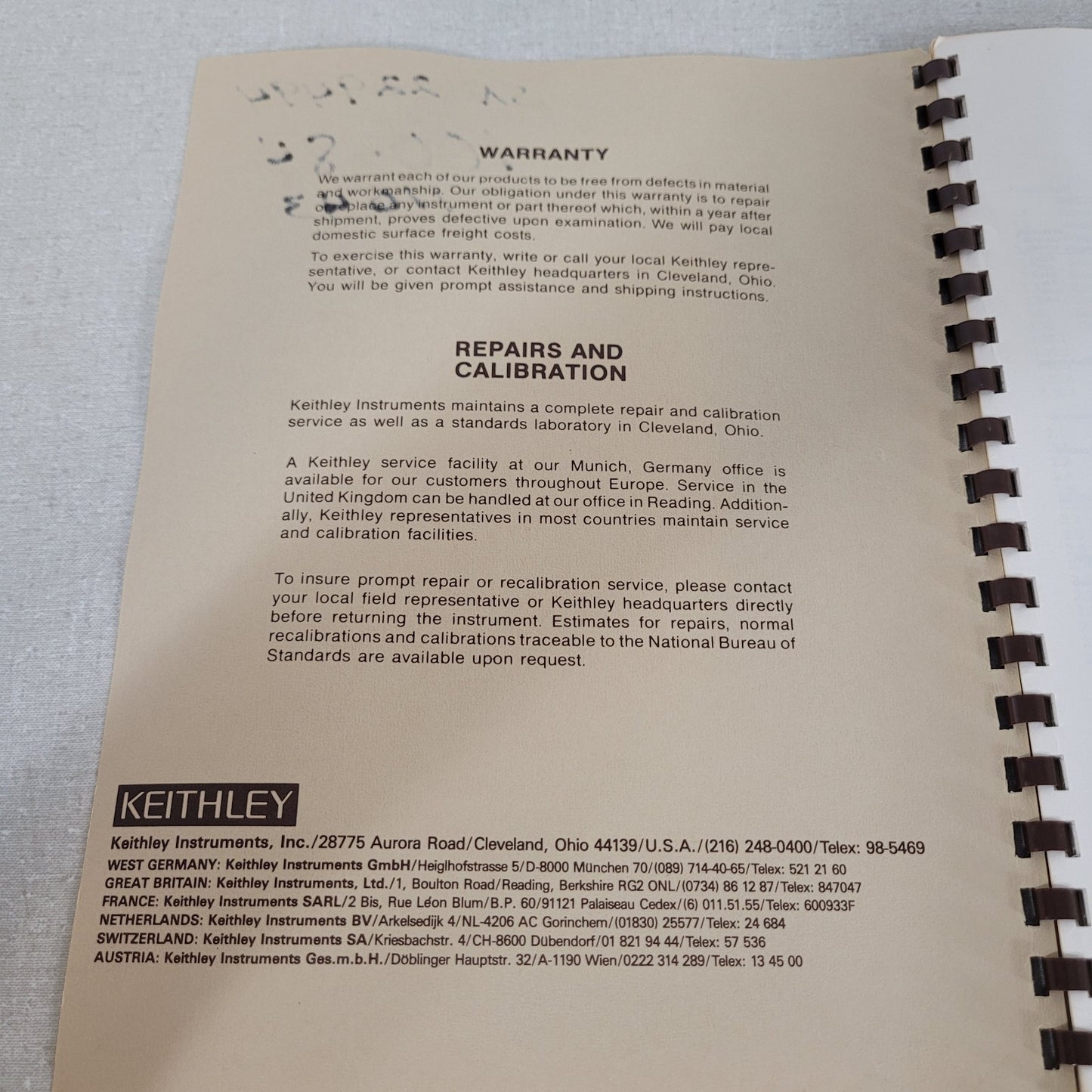 Keithley 29683 Rev D Model 177 Microvolt DMM 1788 Battery Pack Manual