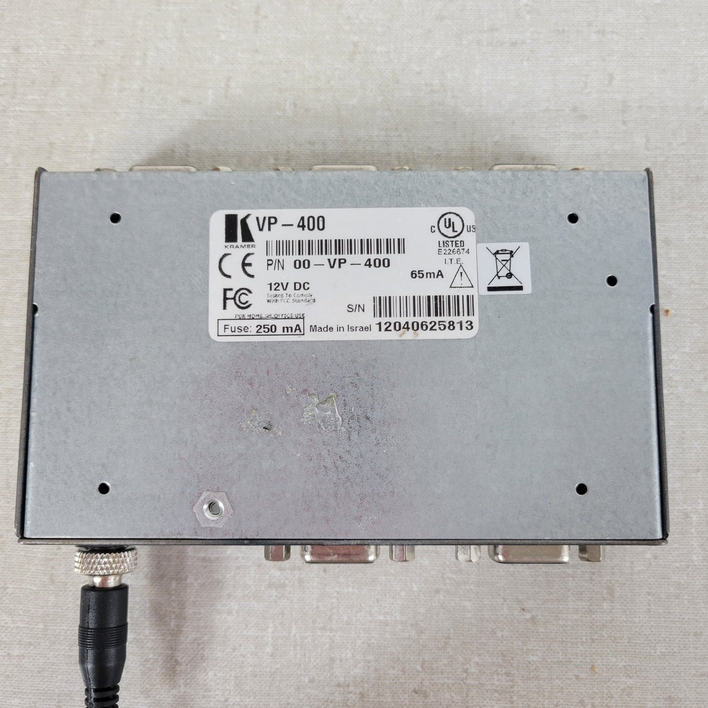 KRAMER VP-400 1:4 High Resolution UXGA DA Distribution Amplifier 15-Pin Out