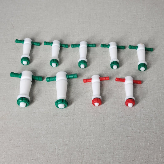 Lot of 9 assorted PTFE Tapered Stopcocks 7x 19/24 & 2x 18/38