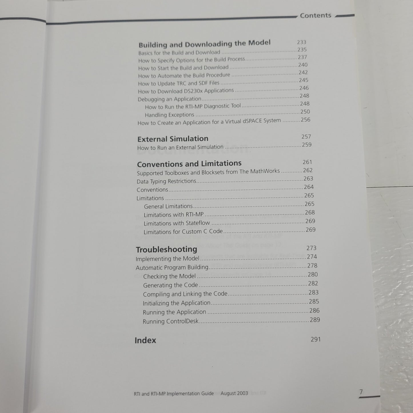 dSPACE RTI RTI-MP Real-Time Interface Implementation Guide Release 4.0 2003