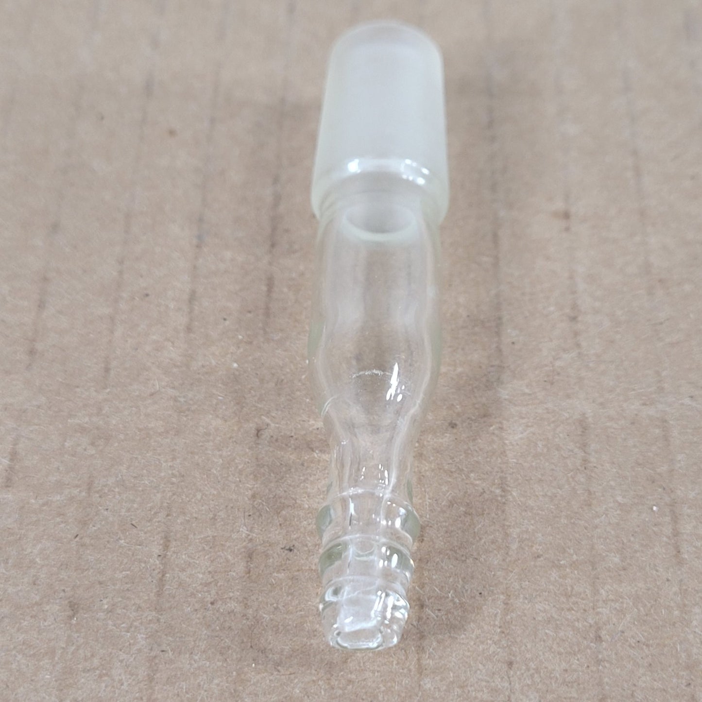 Lot of 3 Glass Adapters 180° 14/20 Inner/Outer Joint to 3/8 & 1/4" Barbed Hose