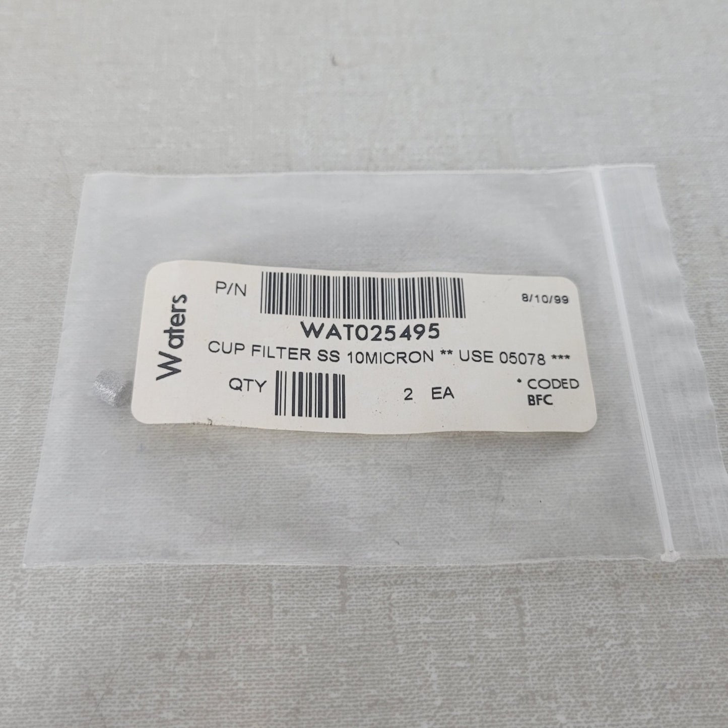 Waters WAT025495 10 Micron Stainless Steel Cup Filter HPLC Pump Check Valve OEM