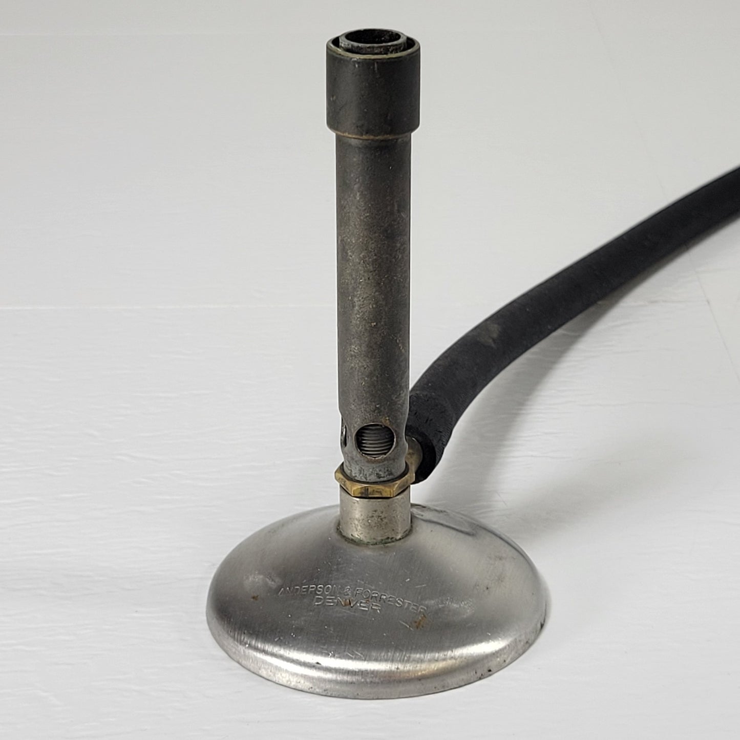 Set of 2 Anderson & Forrester Bunsen Burners w/Strikers & 1/4" ID Rubber Tubing
