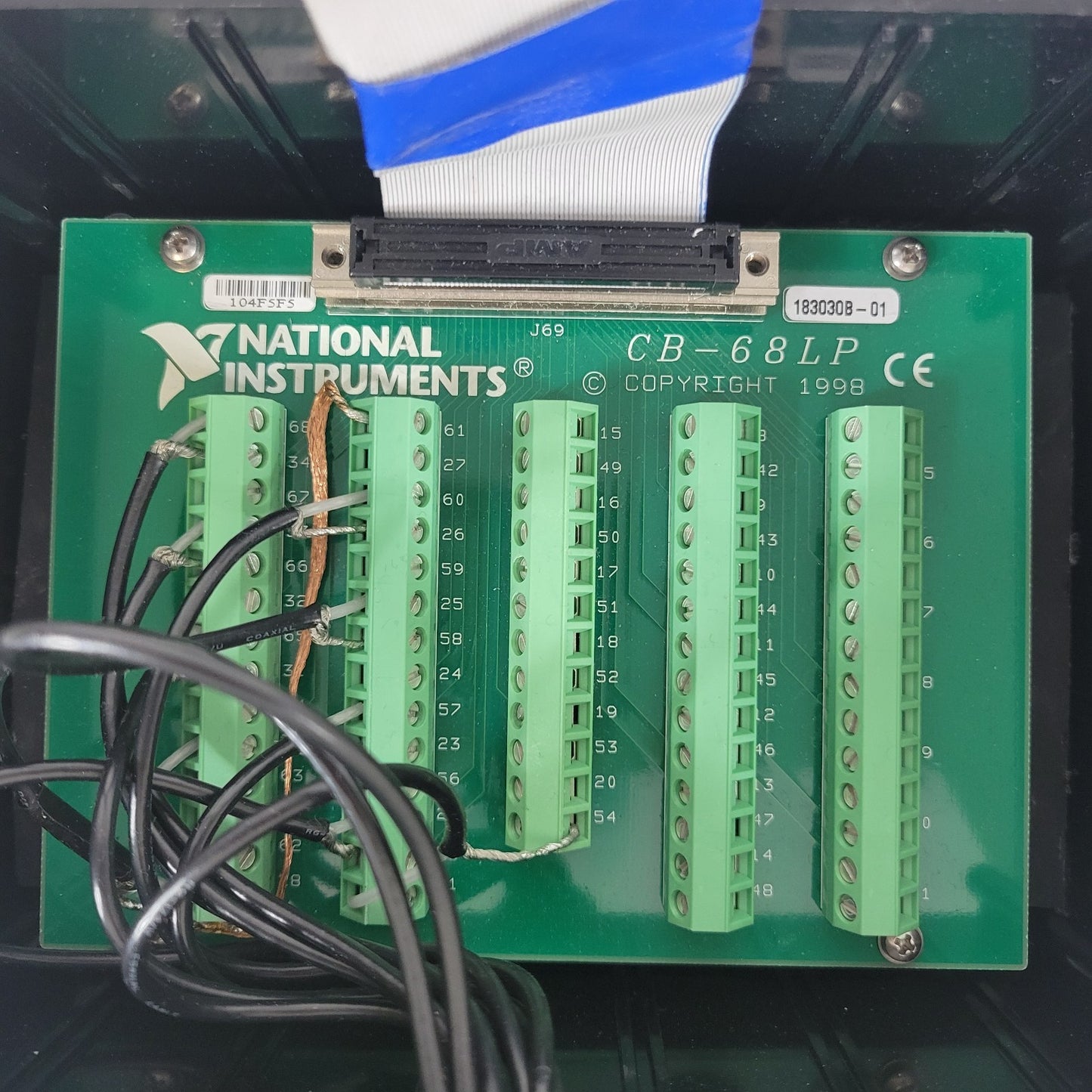 National Instrument CB-68LP Board Interface Box w/182482A-01 Ribbon & BNC Cables