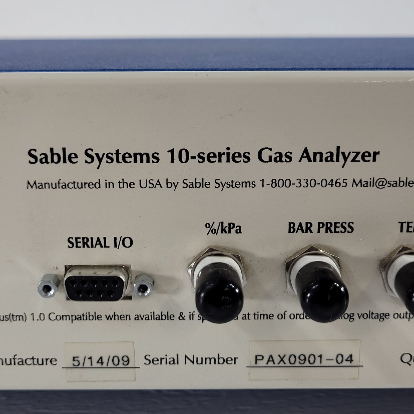 TESTED Sable Systems PA-10 Paramagnetic O2 Analyzer 0-100% Range 0.0001% Res.