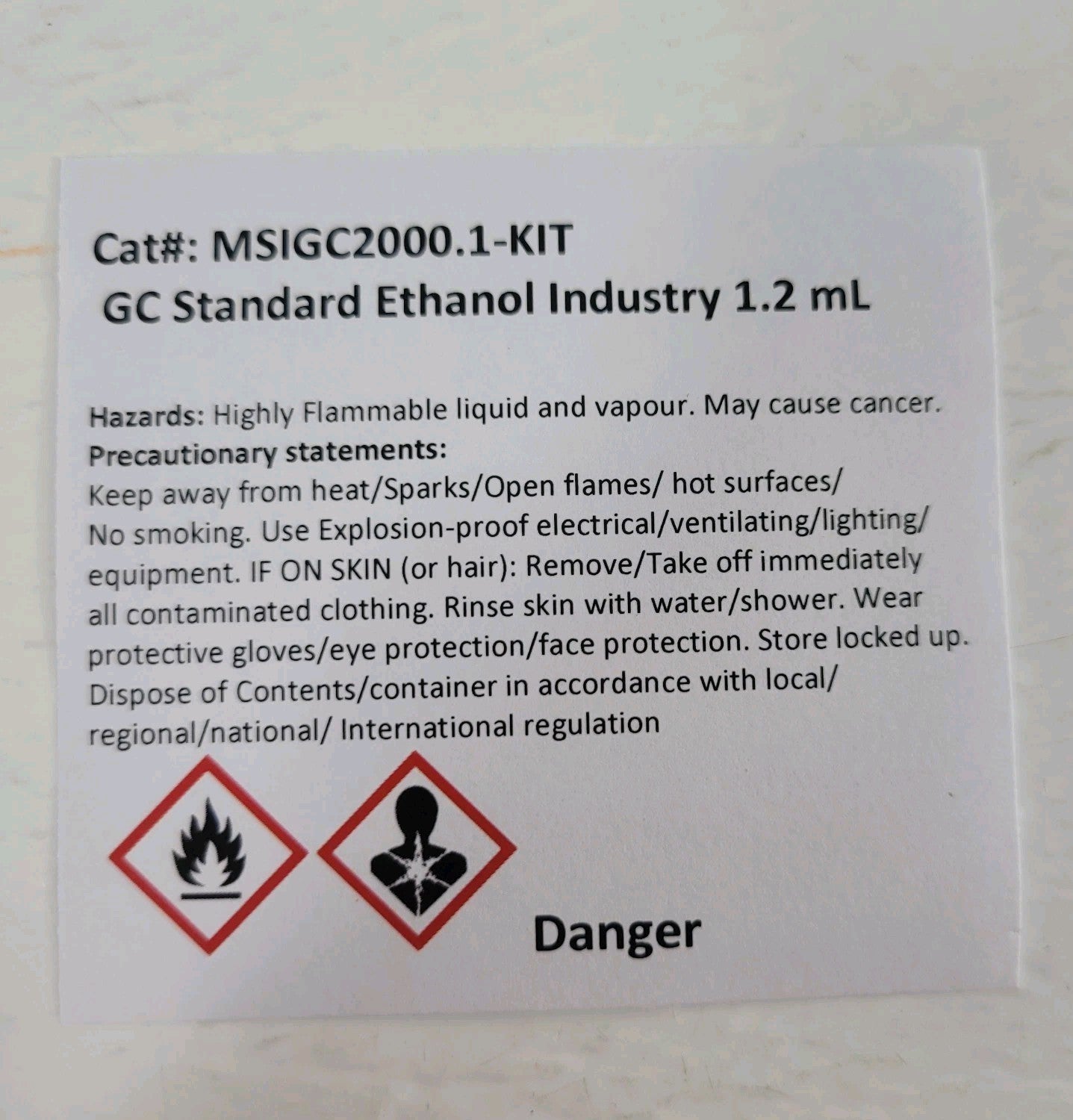 Expired 3 Count MSI GC Standard Ethanol Industry 1.2 mL  MSIGC2000. 1-Kit