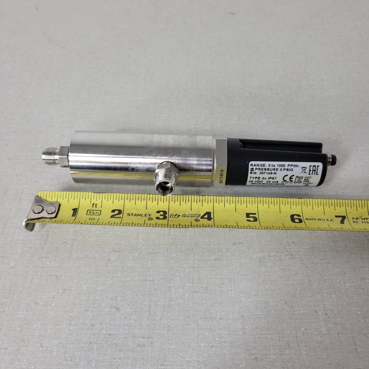 GE Panametrics VeriDri Moisture Transmitter 0-1000 PPMv 4-20mA 28VDC 1/4" Swagel