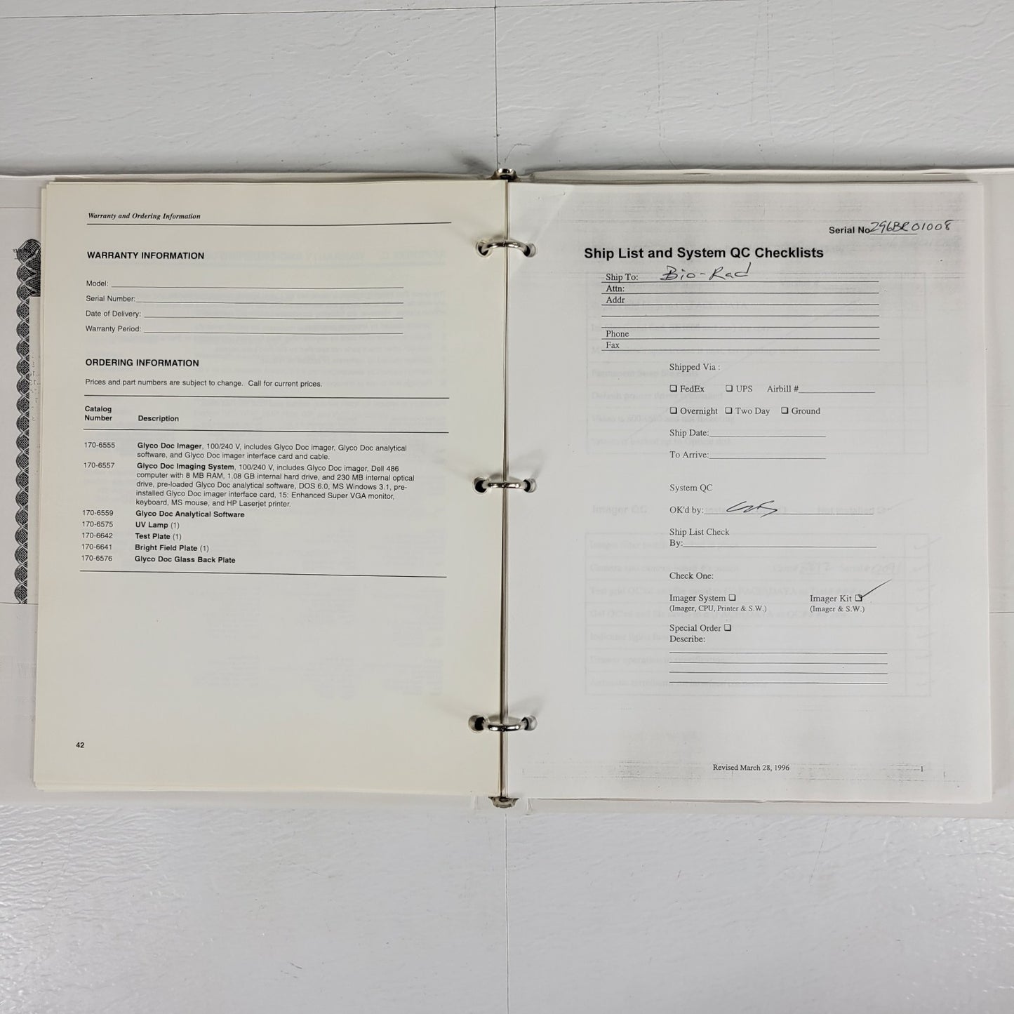 BIORAD GLYCO Doc Gel Imaging System Instruction Manual 170-6555 to 170-6559