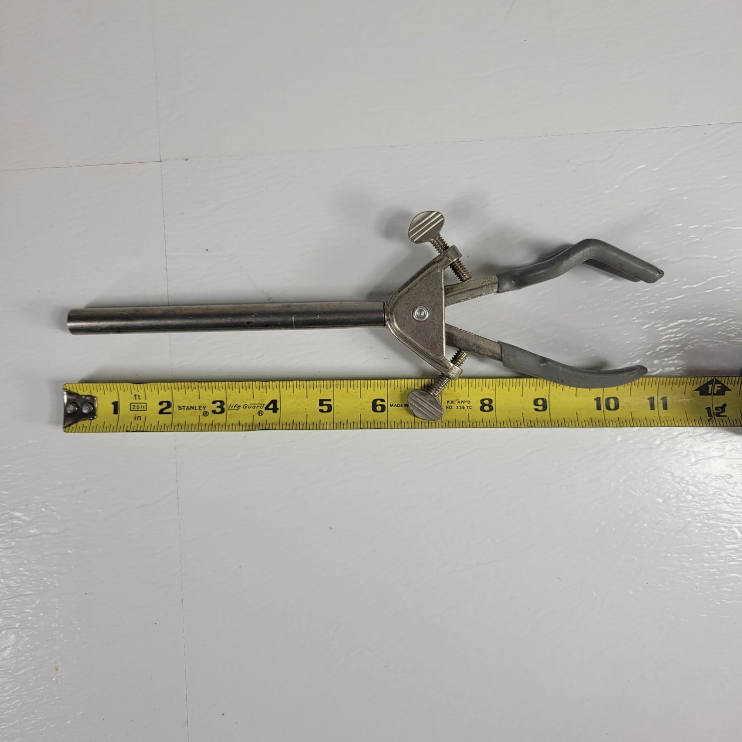 Lot of 10 Large 3-Prong Double Adjustable Lab Clamps 10.75" Long Extension Clamp