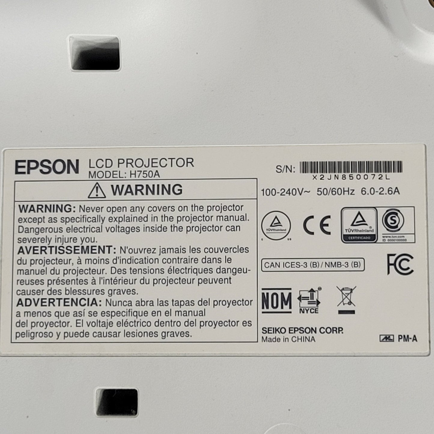 FOR PARTS ONLY/NOT WORKING EPSON H750A PRO G7500U LCD Projector
