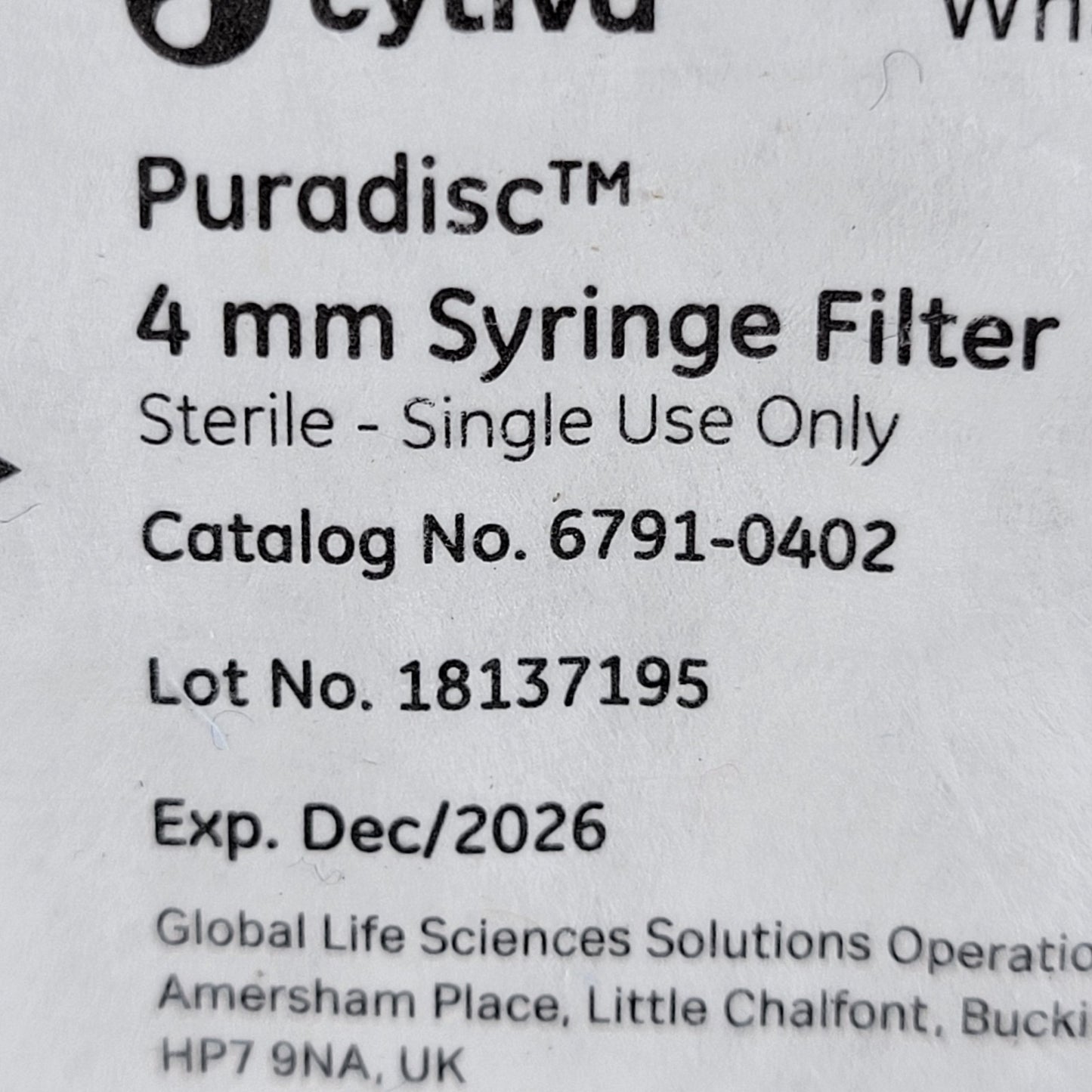 6x Whatman Puradisc 4 6791-0402 Sterile PVDF Syringe Filters 4mm 0.2um