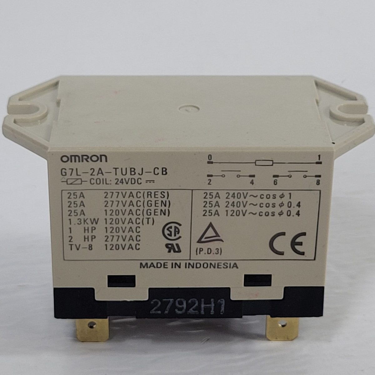 Omron G7L-2A-TUBJ-CB DC24 24VDC 25A DPST-NO 6-Pin Power Relay