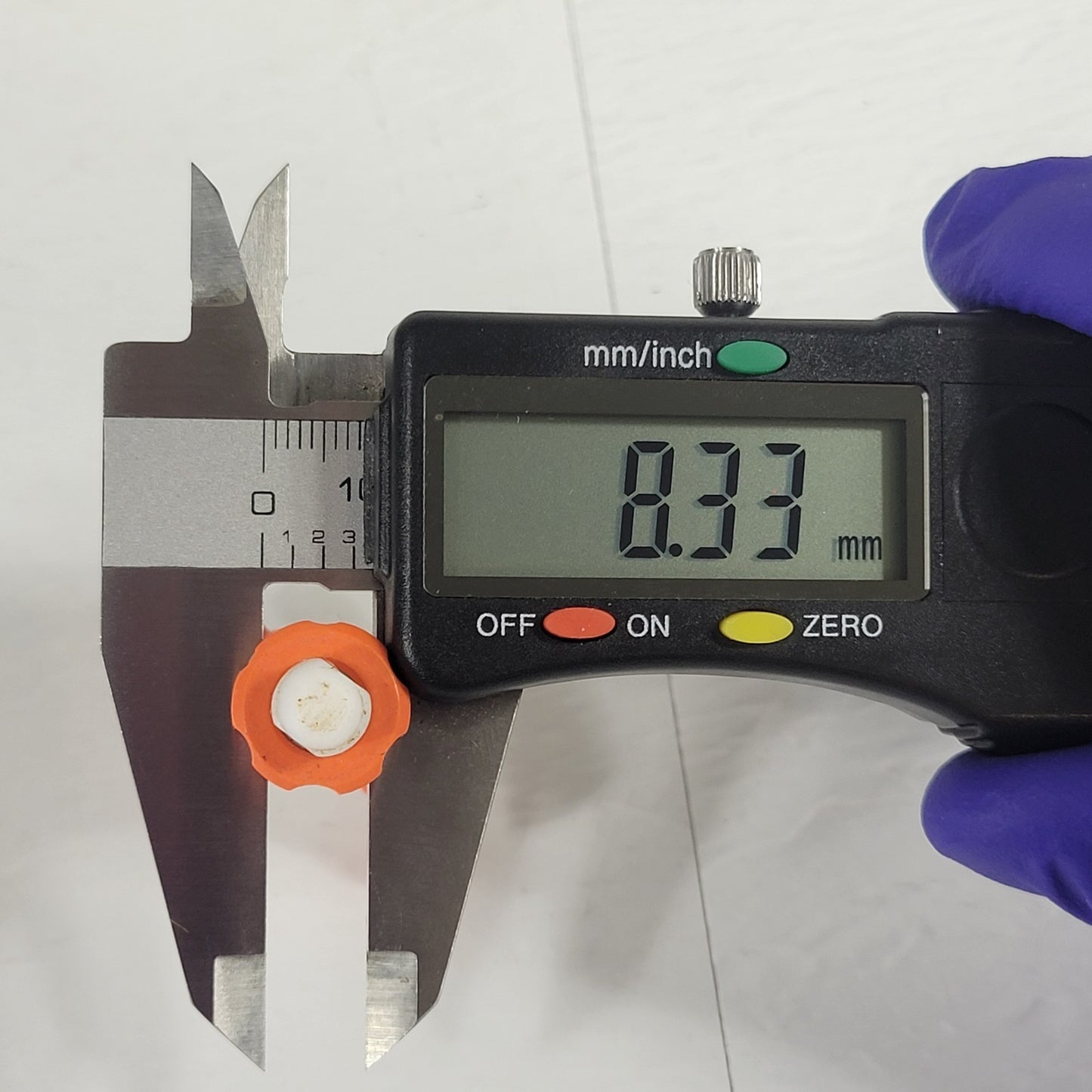 Two PTFE 12.3/24mm 2mm Bore Tapered Stopcocks for Glassware in Labs, Orange