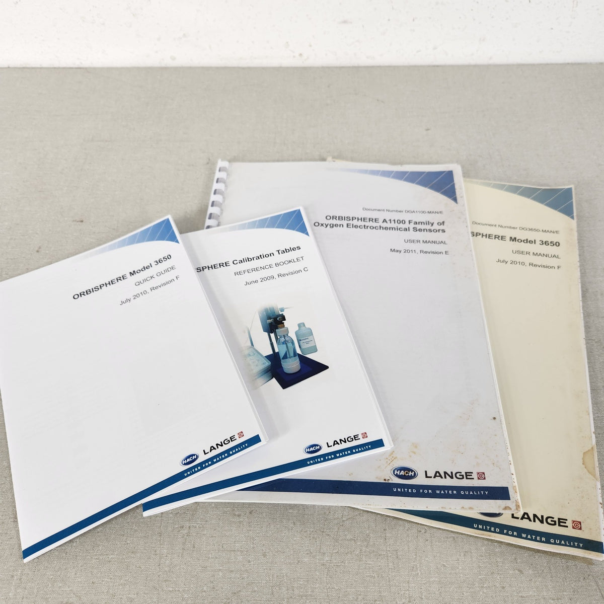 4x Hach Lange ORBISPHERE 3650 A1100 Manuals Calibration Tables Guides