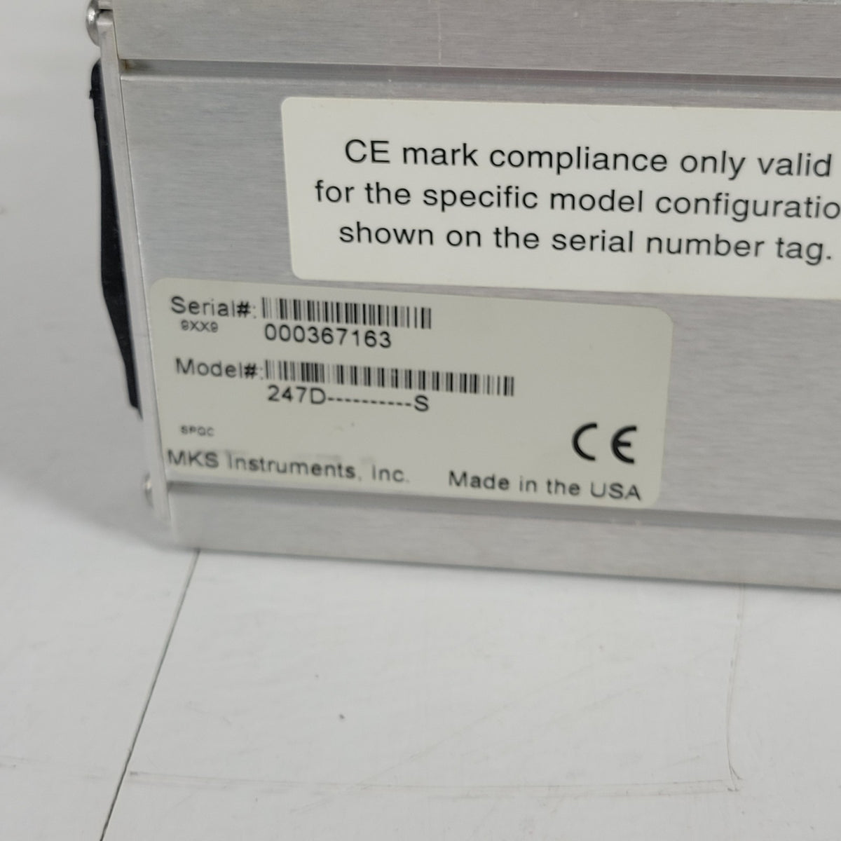 MKS 247D 4-Channel Mass Flow Controller Power Supply Readout MFC