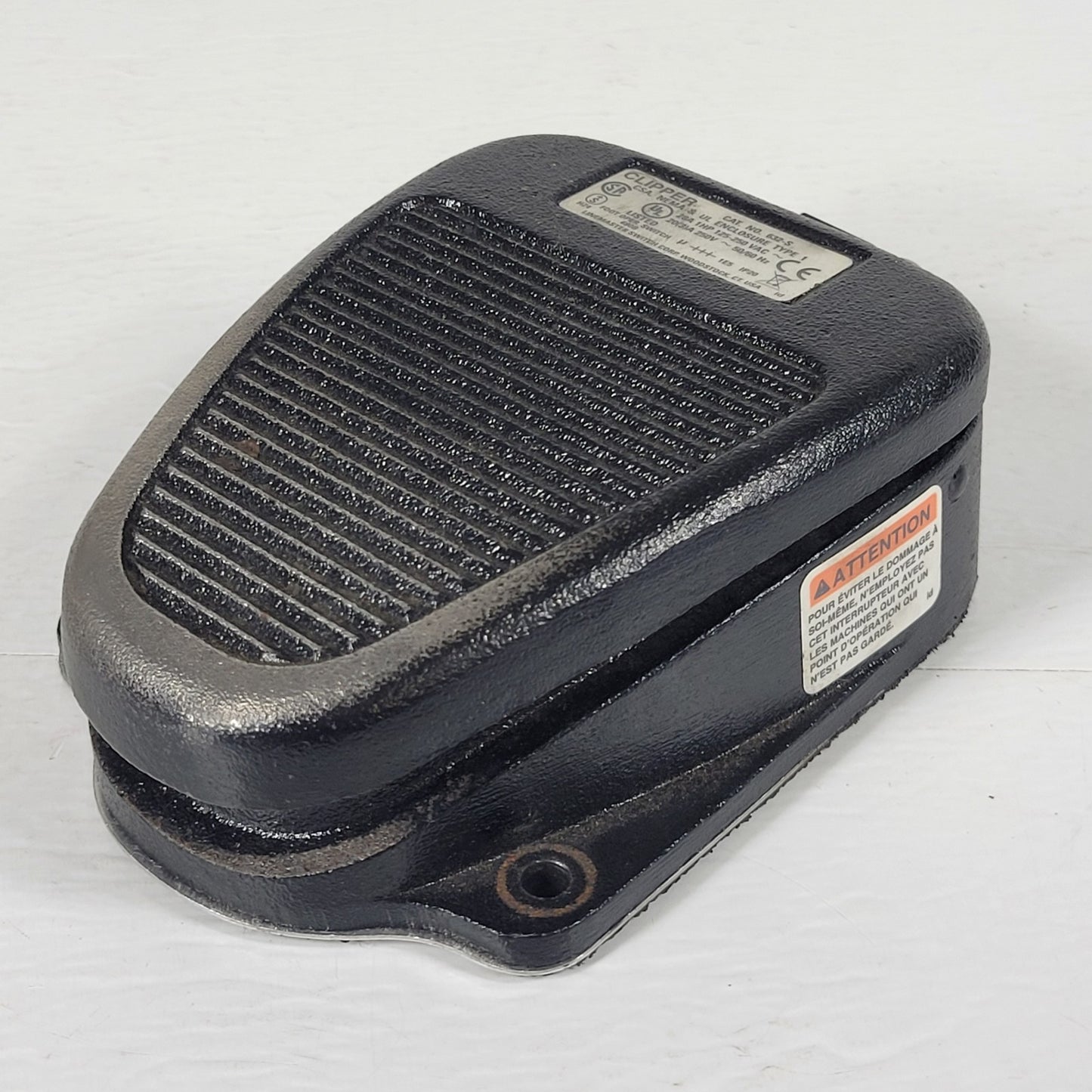 Electric Foot Operator Switch, 20A, 1HP, Cast Iron, Good Condition