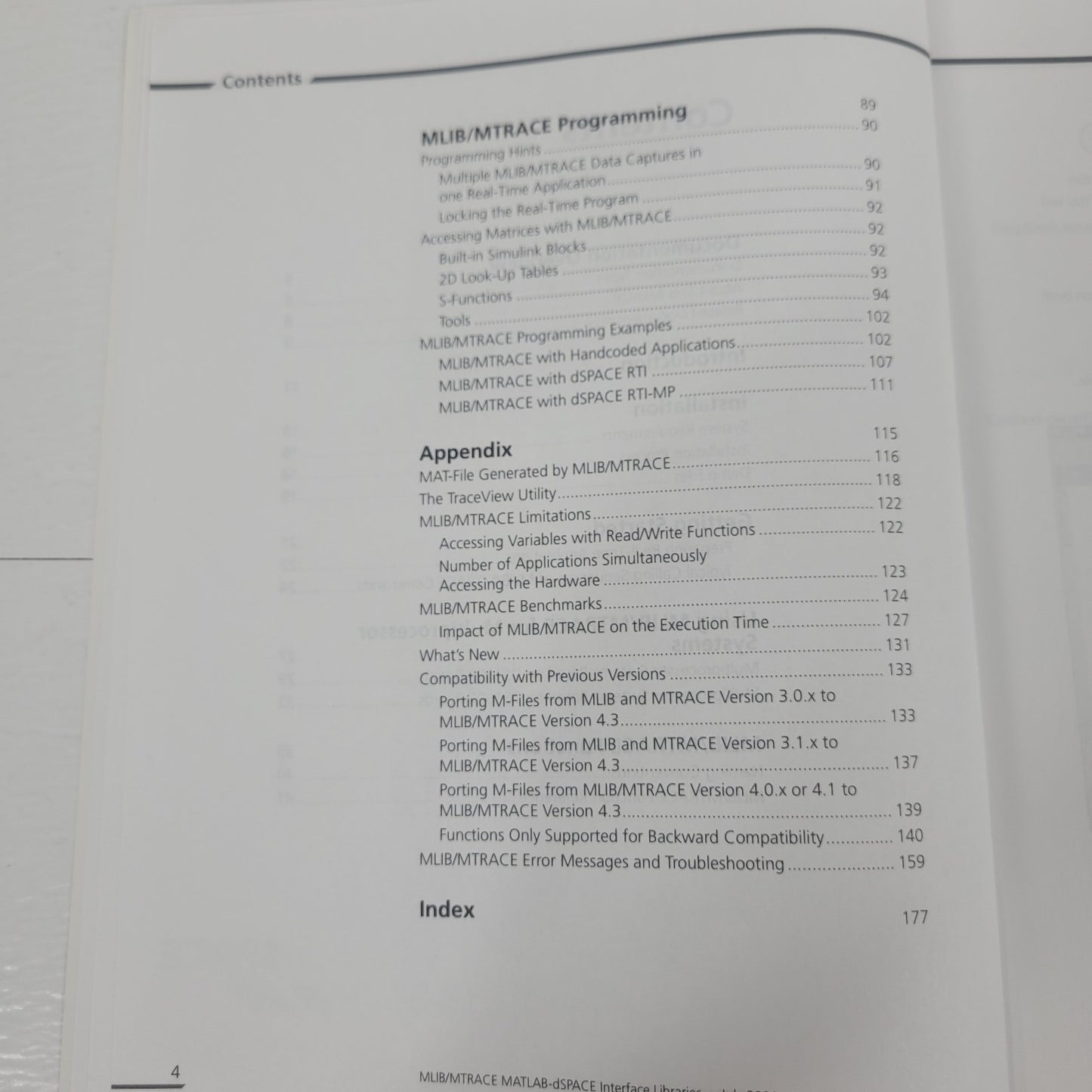dSPACE MLIB MTRACE MATLAB Interface Trace Libraries Manual Release 3.4 2002