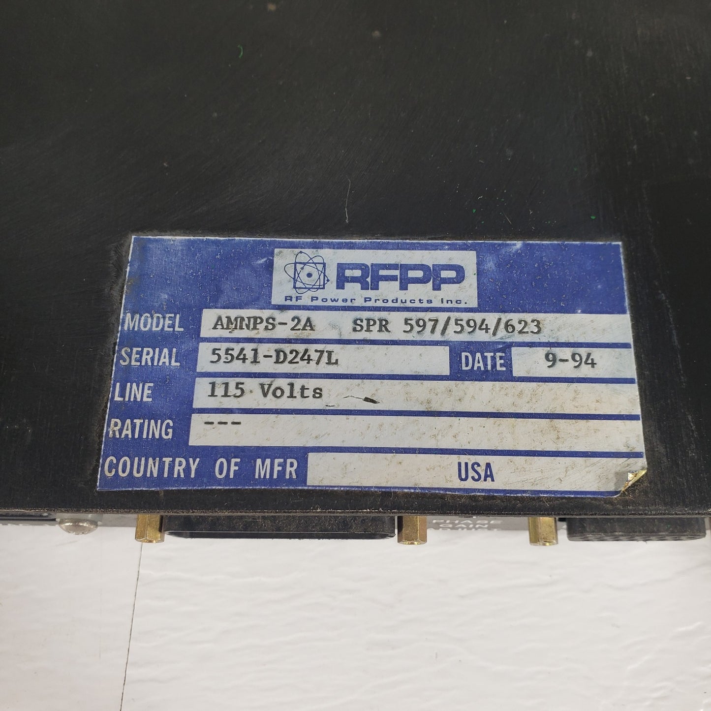 RFPP AMN PS-2A Automatic RF Matching Network Controller 2U Rack Load/Tune