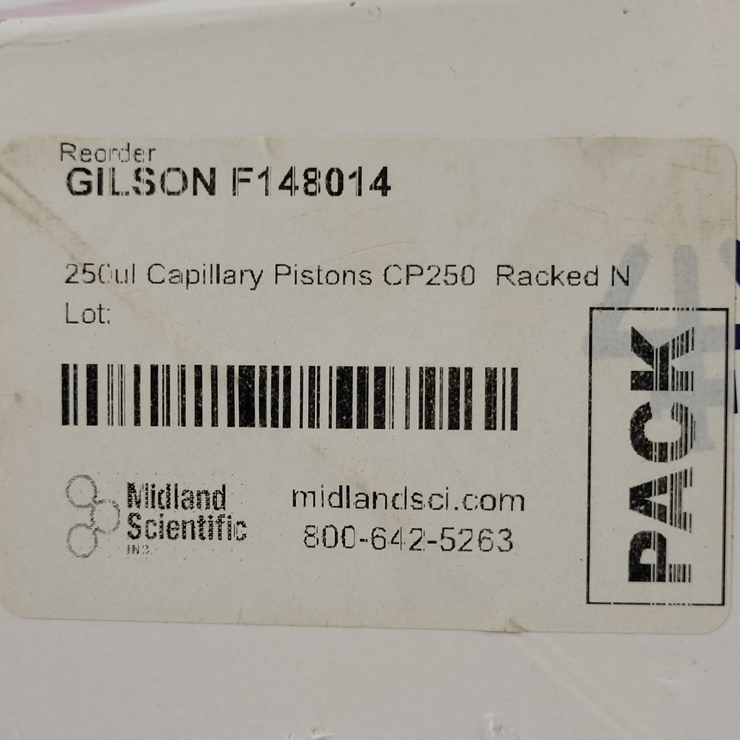 GILSON F148014 CP250 Capillary Pistons for MICROMAN® M250E 960 Count 250μl