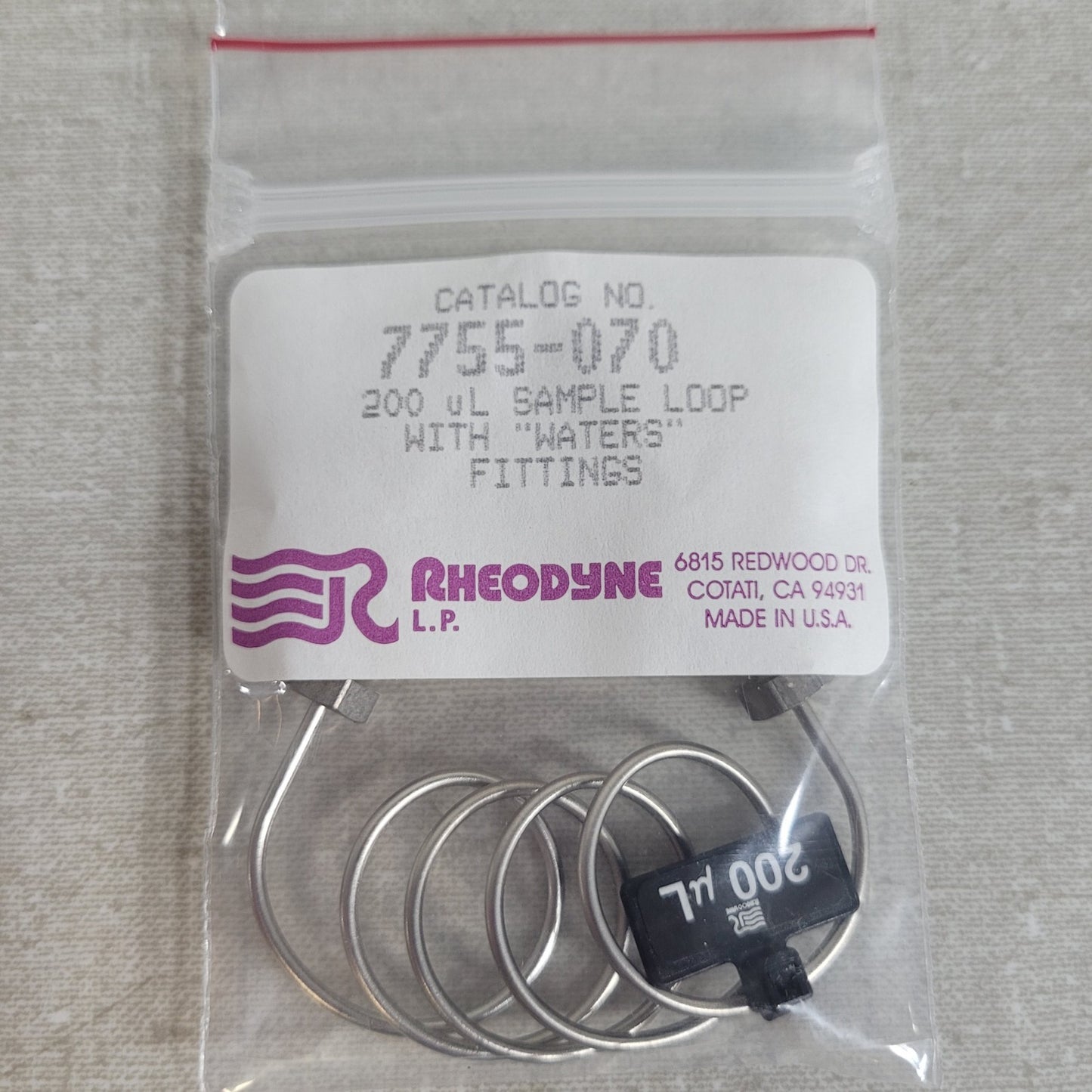 Rheodyne 7755-075 Waters HPLC Stainless Steel Sample Loop Kit 7725 7725i