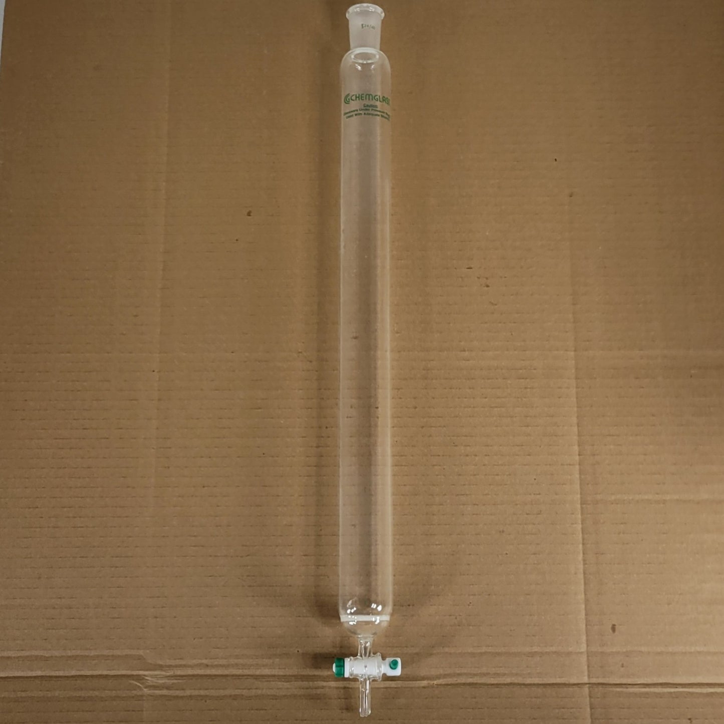 CHIPPED Chemglass CG-1189-21 Chromatography Column w/ Coarse Disc CN 24/40 2" ID