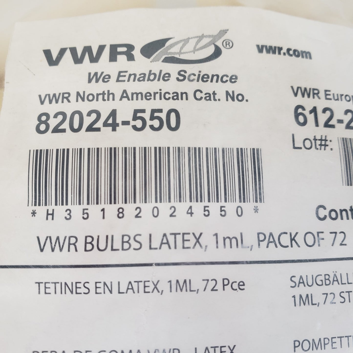 VWR Small Latex Pipette Bulbs 1mL & 2mL Mixed Lot of 94 Pasteur Dropper Bulbs