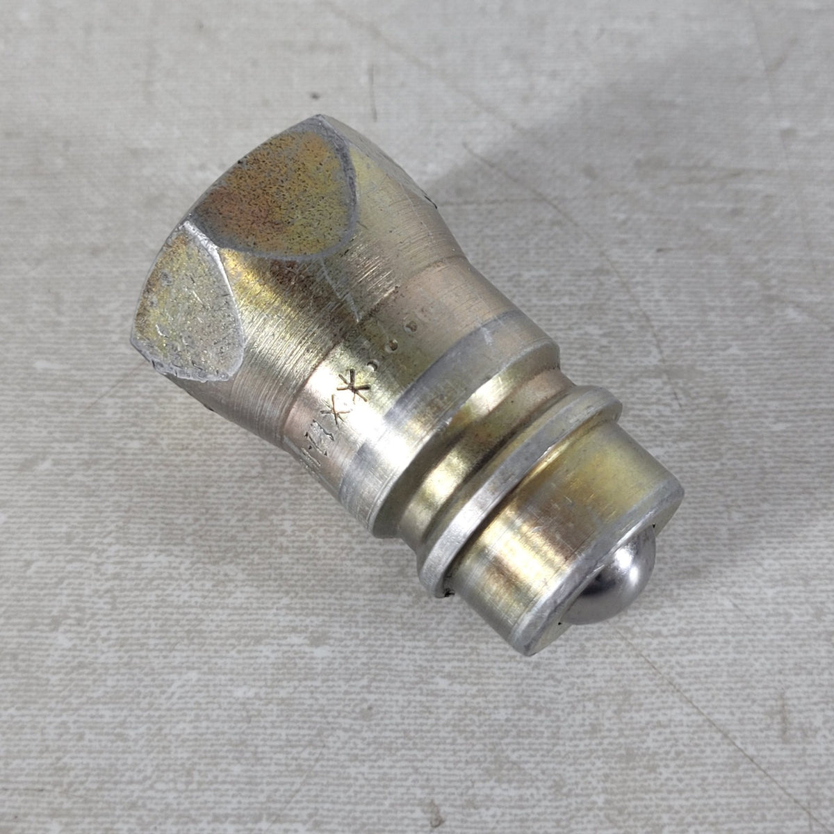 23TE 1/2"-14 NPTF Hydraulic Quick Disconnect Coupler w/ Male Plug Brass Finish