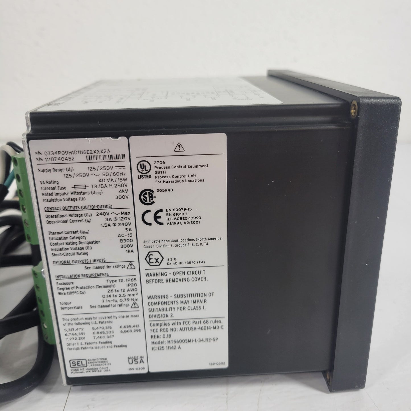 Schweitzer SEL-734P Advanced Power Quality Revenue Meter 125/250VAC/VDC System