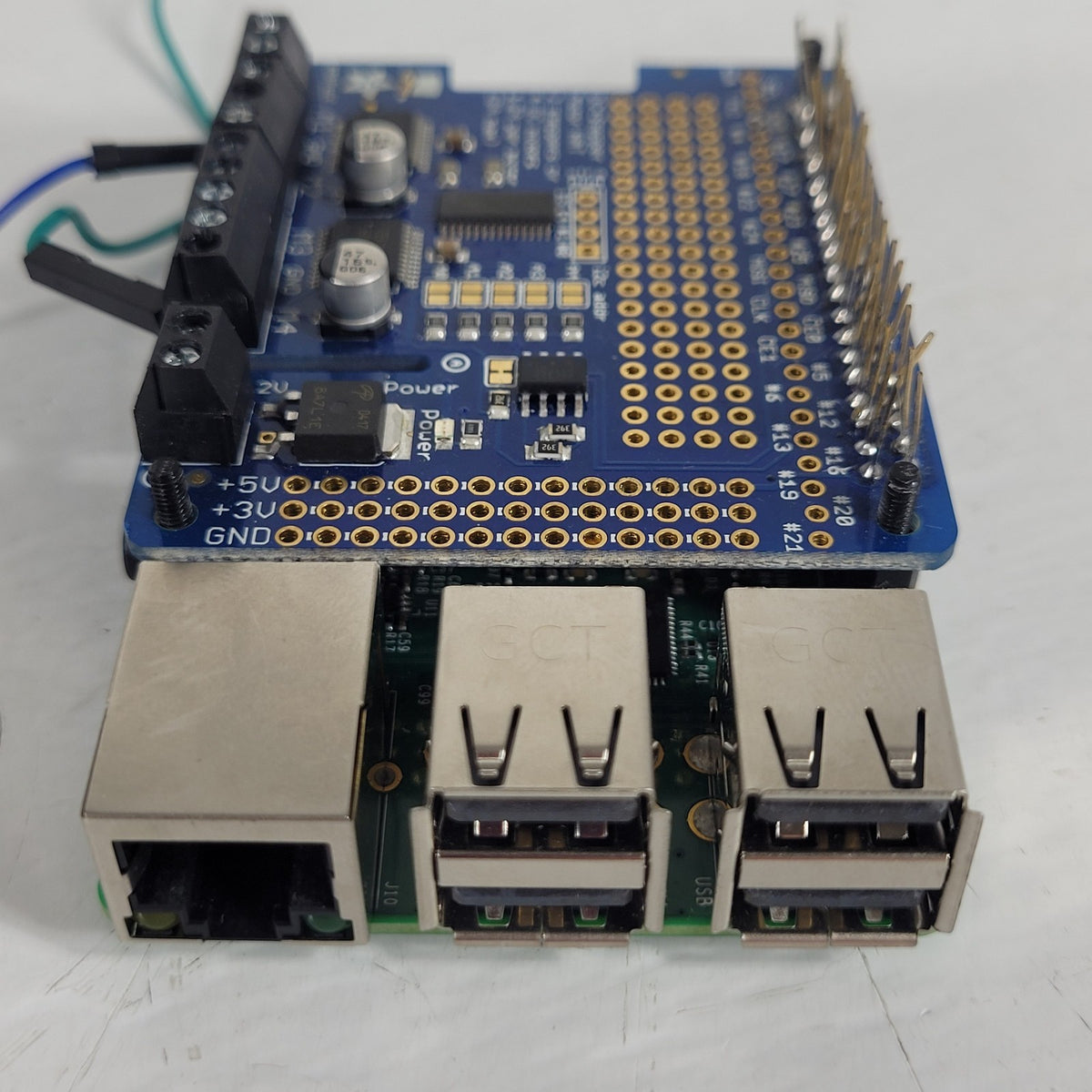 Raspberry Pi w/ Adafruit 2348 DC & Stepper Motor HAT Controller Assembly