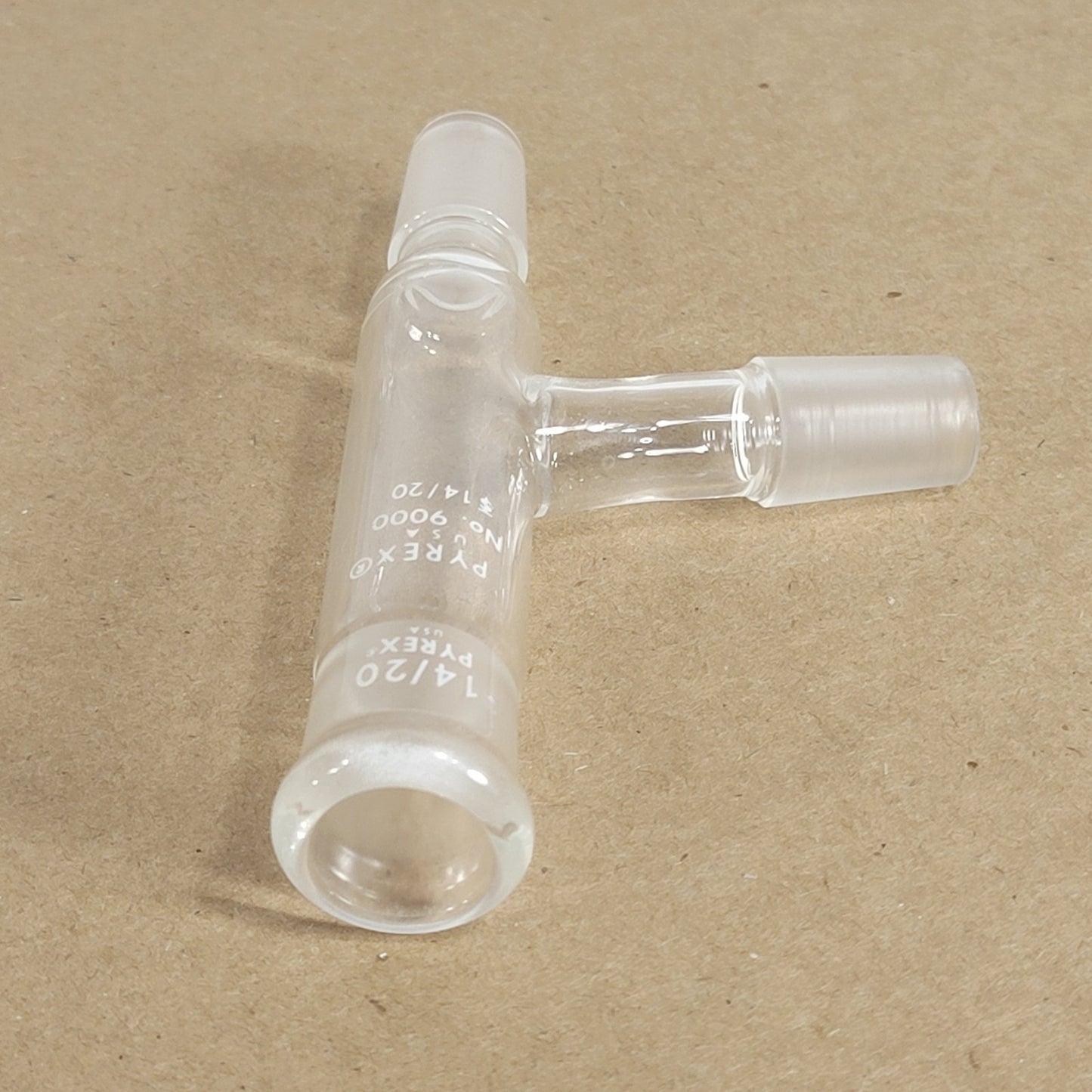 Set Of 2 Pyrex/Unbranded 9000 75° Angle 3-Way Connector 14/20 CN/SN Joints