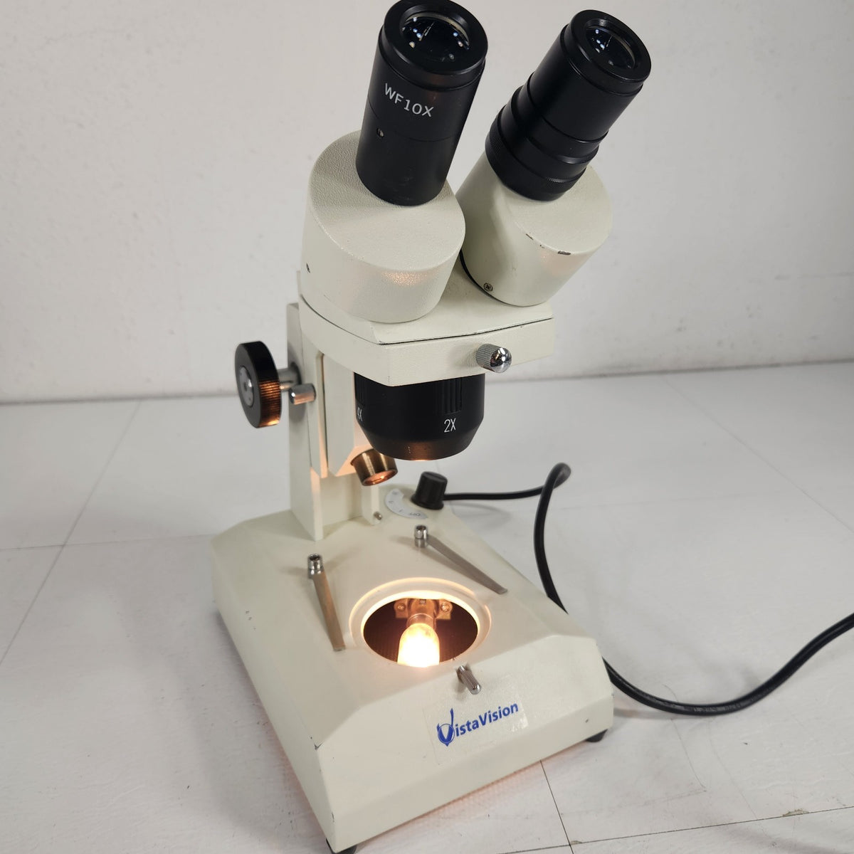 TESTED VWR VistaVision Binocular Stereo Microscope WF10X 2X/4X Illuminated