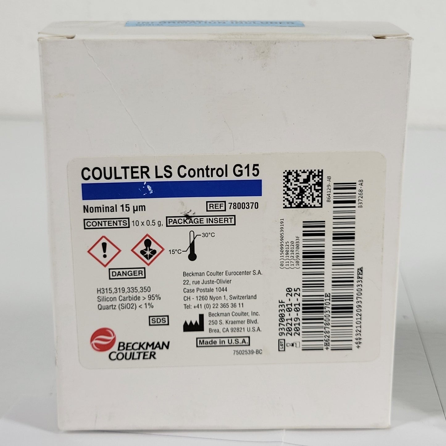 Beckman Coulter 7800370 G15 15µm Control Standard LS 13 320 10x0.5g