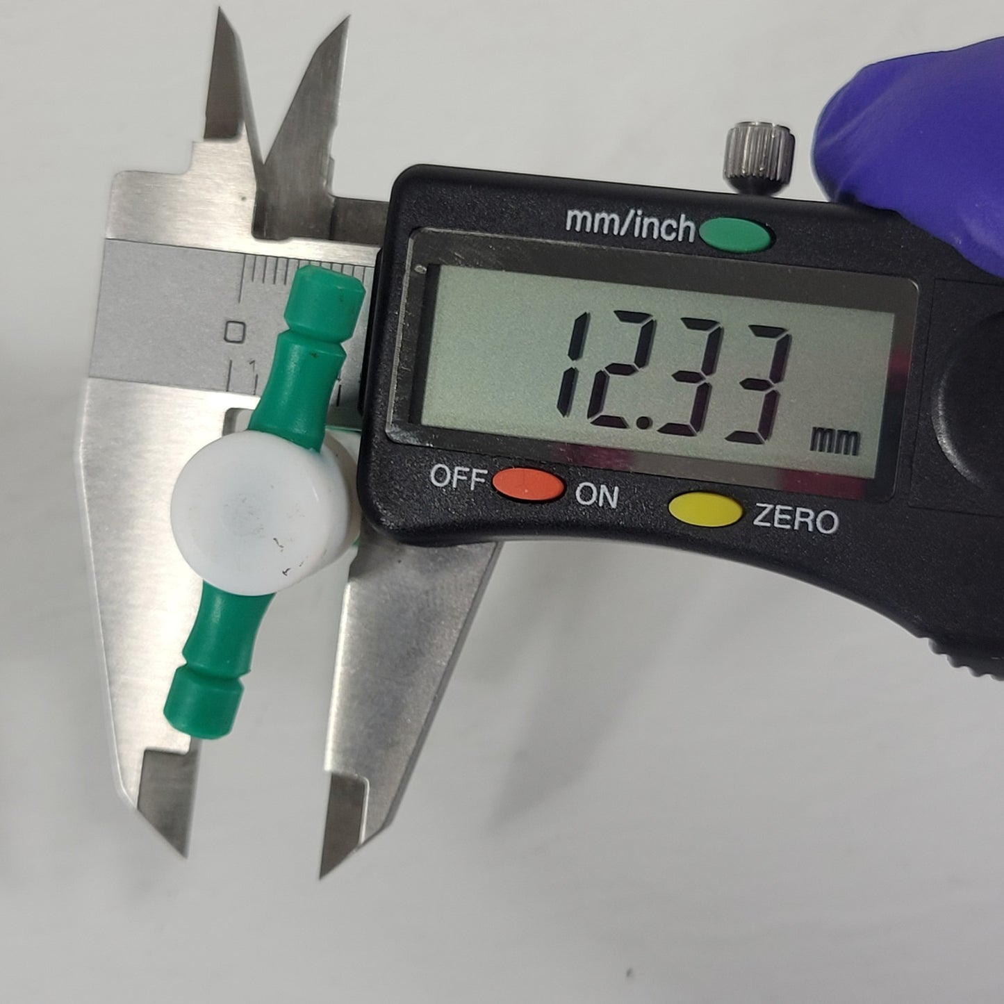 Two PTFE 12.3/24mm 2mm Bore Tapered Stopcocks for Glassware in Labs, Green