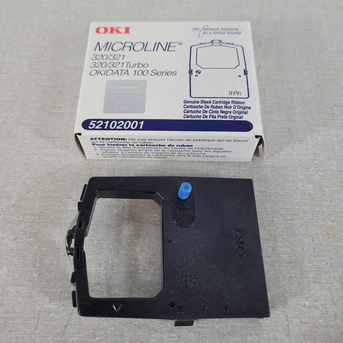 Genuine OKI 52102001 Black Ribbon Cartridge Microline 320 321 Turbo 100 Series
