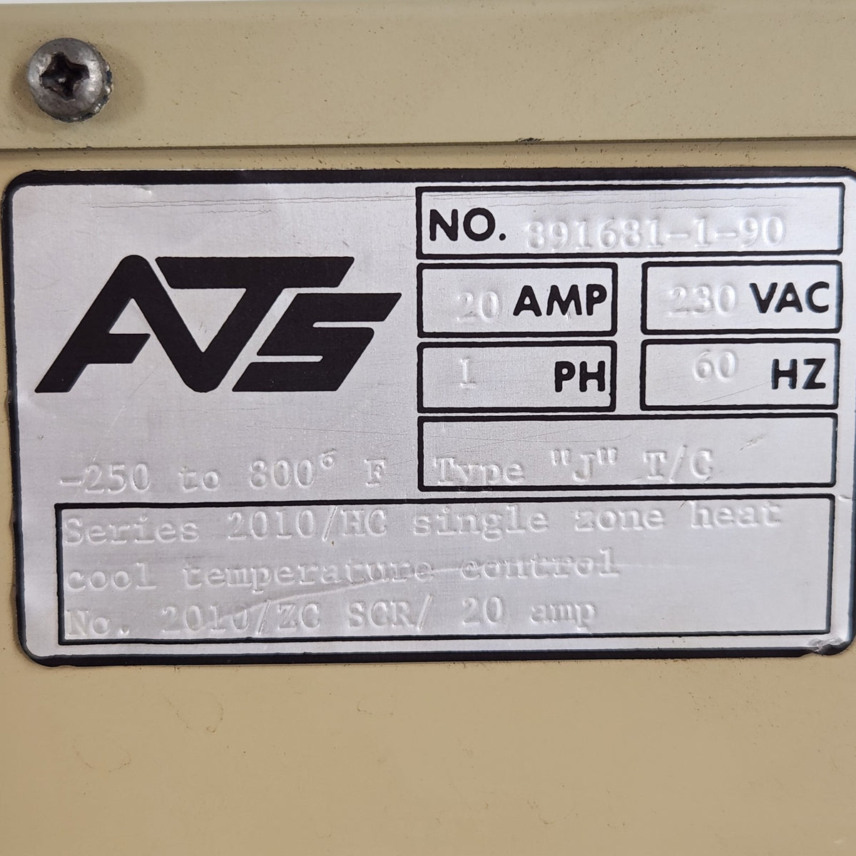 Applied Test Systems ATS 2010/HC Temperature Controller 20A 230VAC 391681-1-90