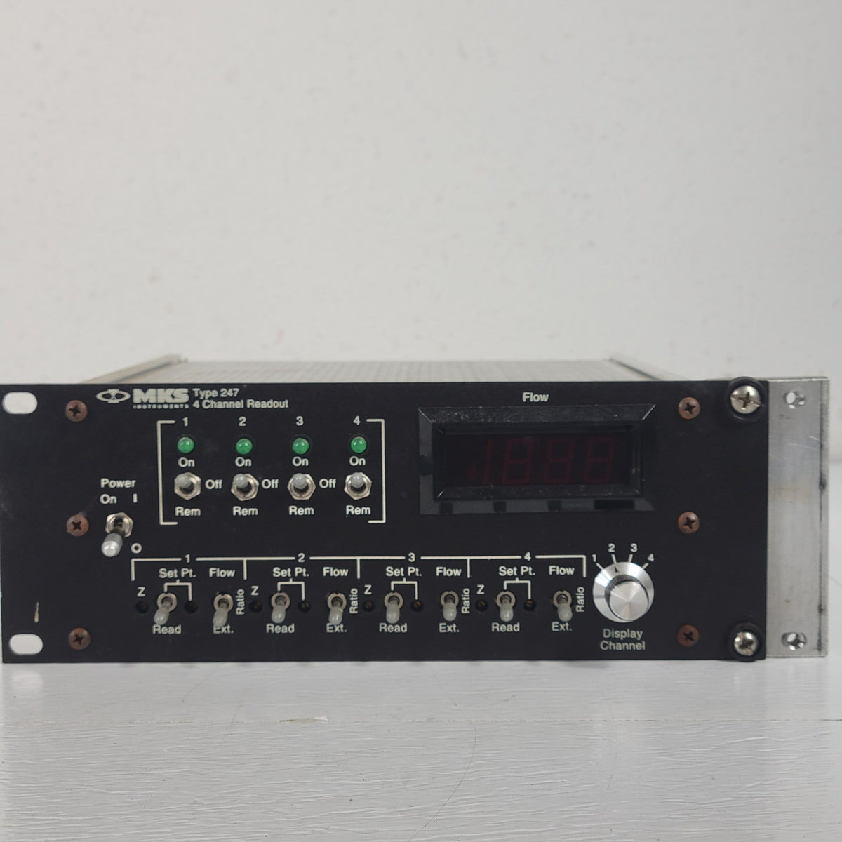 MKS 247D 4-Channel Mass Flow Controller Power Supply Readout MFC