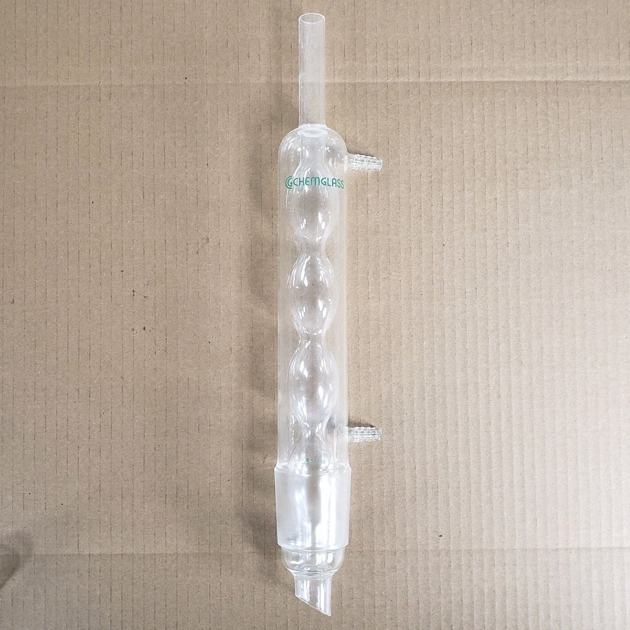 Chemglass CG-1207 Style Allihn Reflux Condenser 55/50 Bottom Stright Tube Top