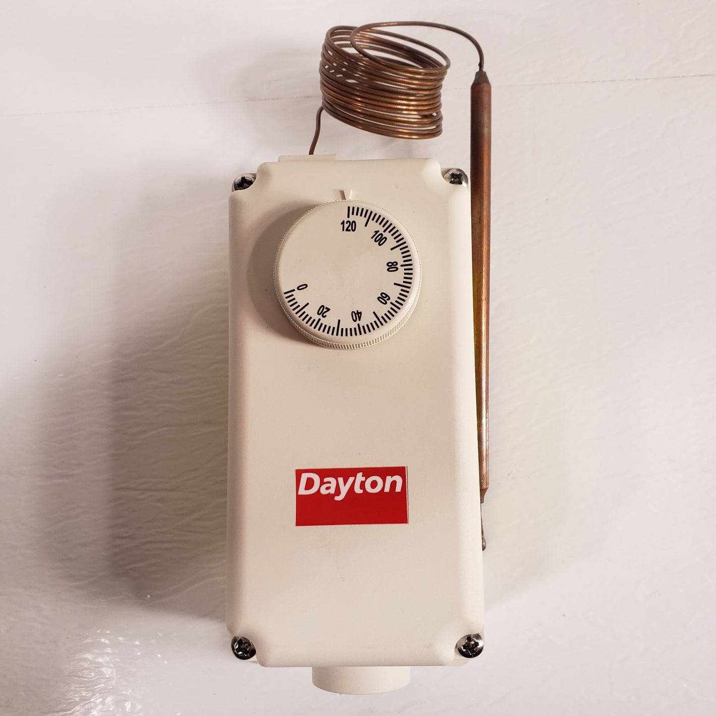 DAYTON 2NNR6 Dial Thermostat with Original User Manual and Celsius Sticker