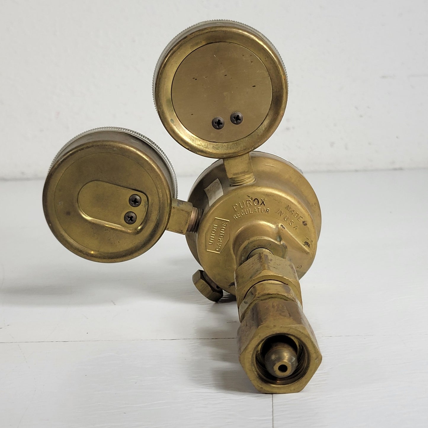 Union Carbide PUROX CGA-540 Oxygen Regulator Dual Gauge Brass Welding Gas