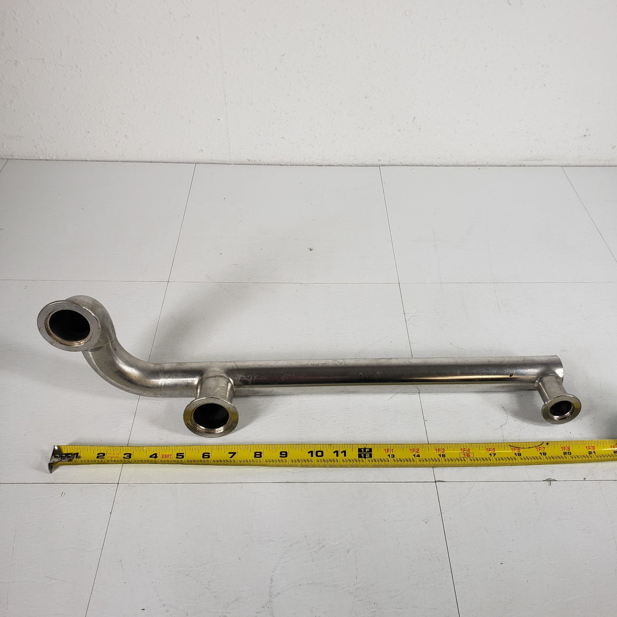 2x KF40 1x KF25 Stainless High Vacuum Manifold Elbow Tube 20.5" Open End