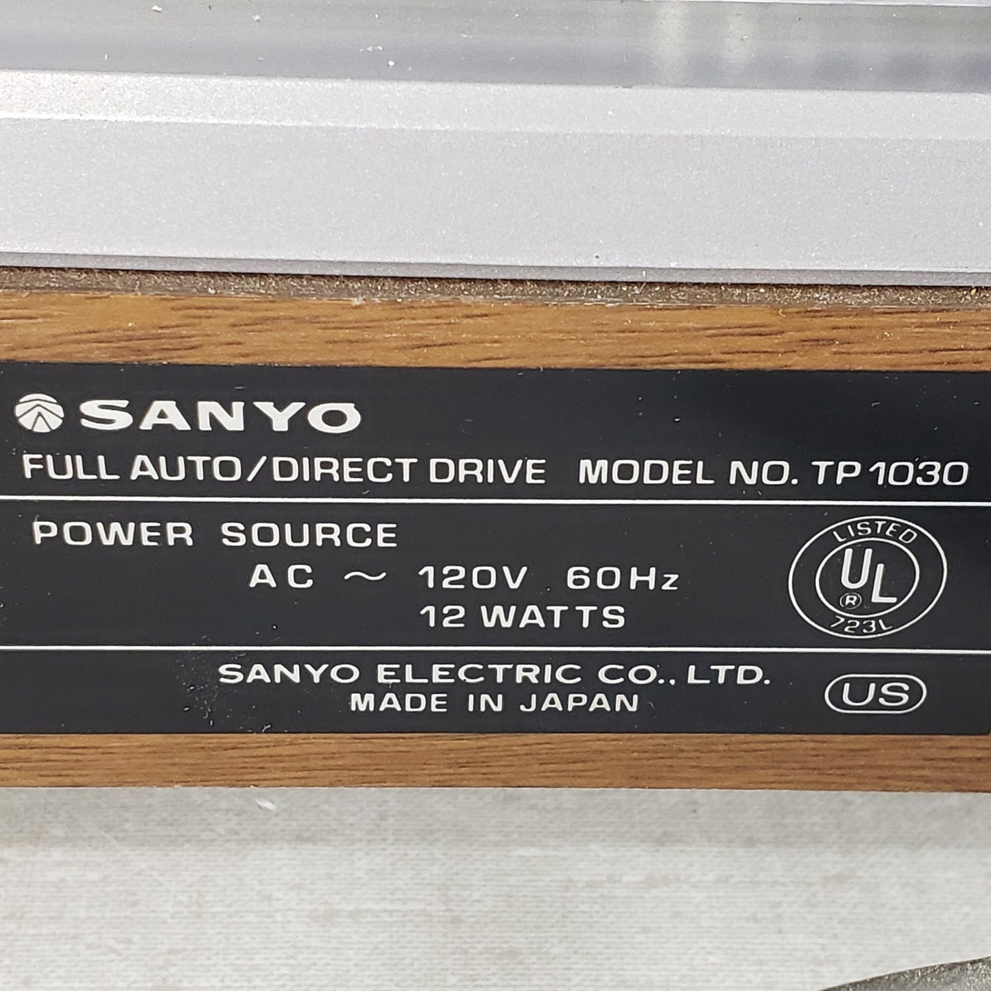 Sanyo TP-1030 Full Auto Direct Drive Turntable Record Player Tested 12W